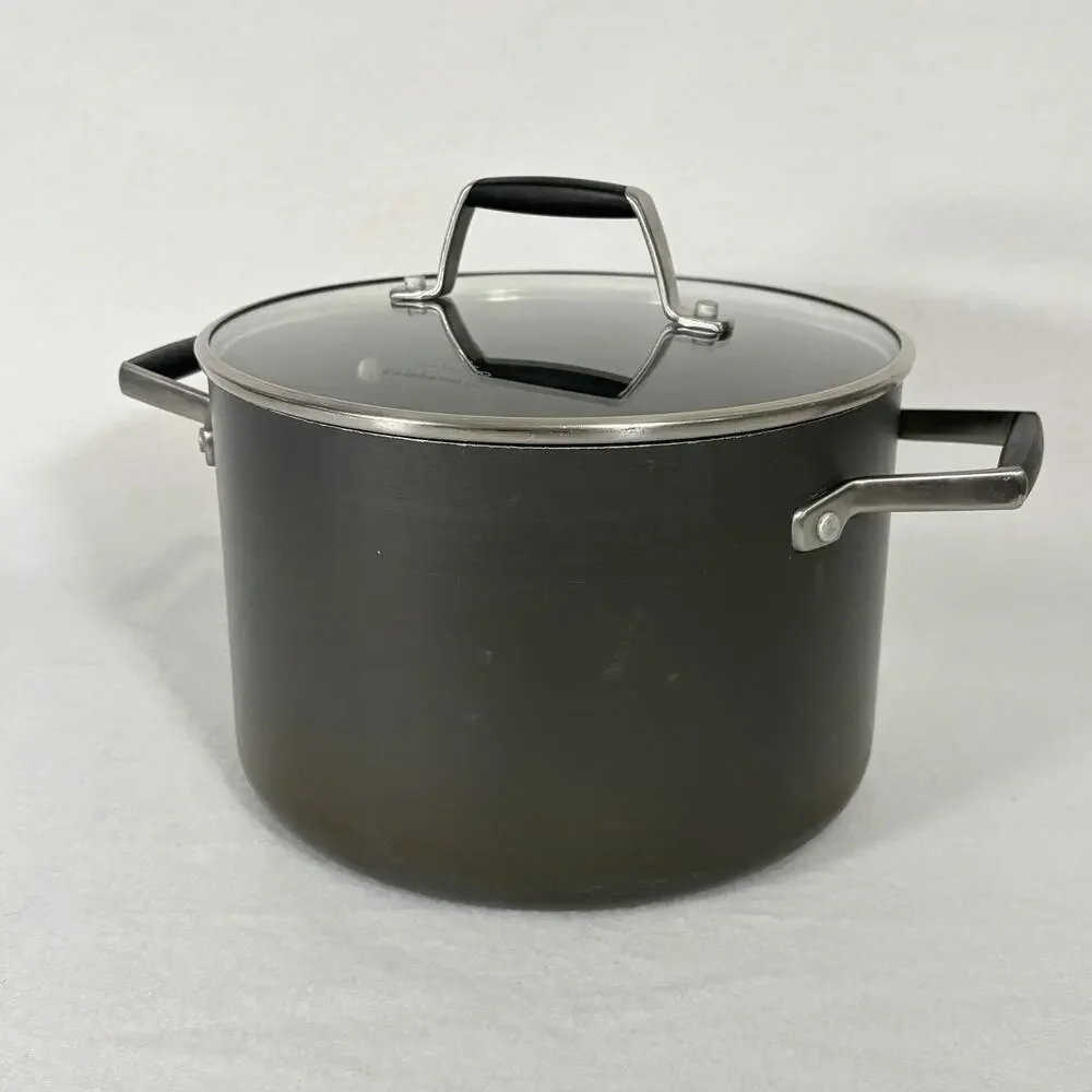 Calphalon 806 Anodized Steel 6 Quart Stock Pot Cooking Saucepan Pan with Lid